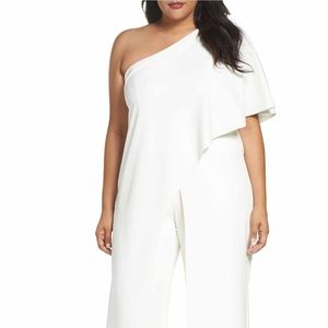 Plus size white one piece suit